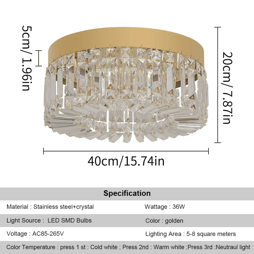 Elegant Modern Crystal Chandelier - LED Ceiling Light