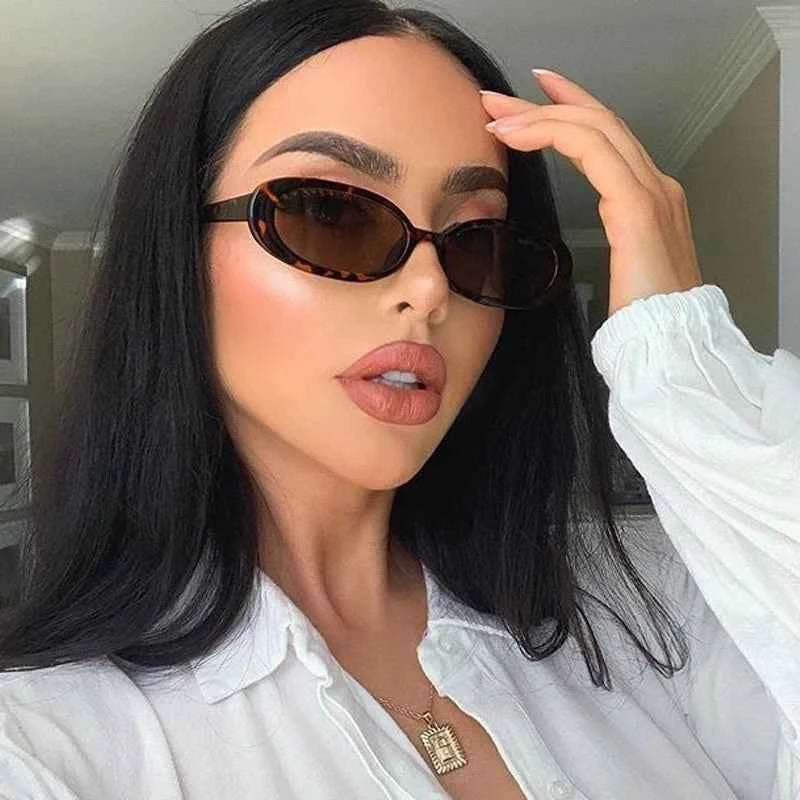 Luxury Oval Vintage Sunglasses - Retro Leopard Frame