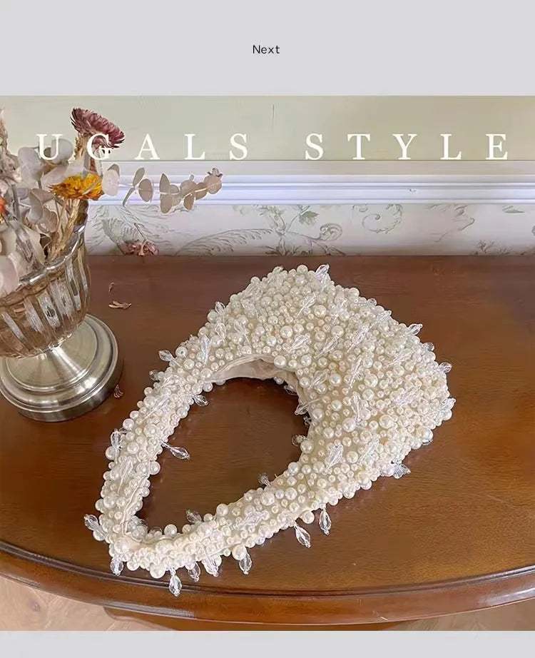 Elegant Pearl Beaded Clutch - Handmade Evening Bag