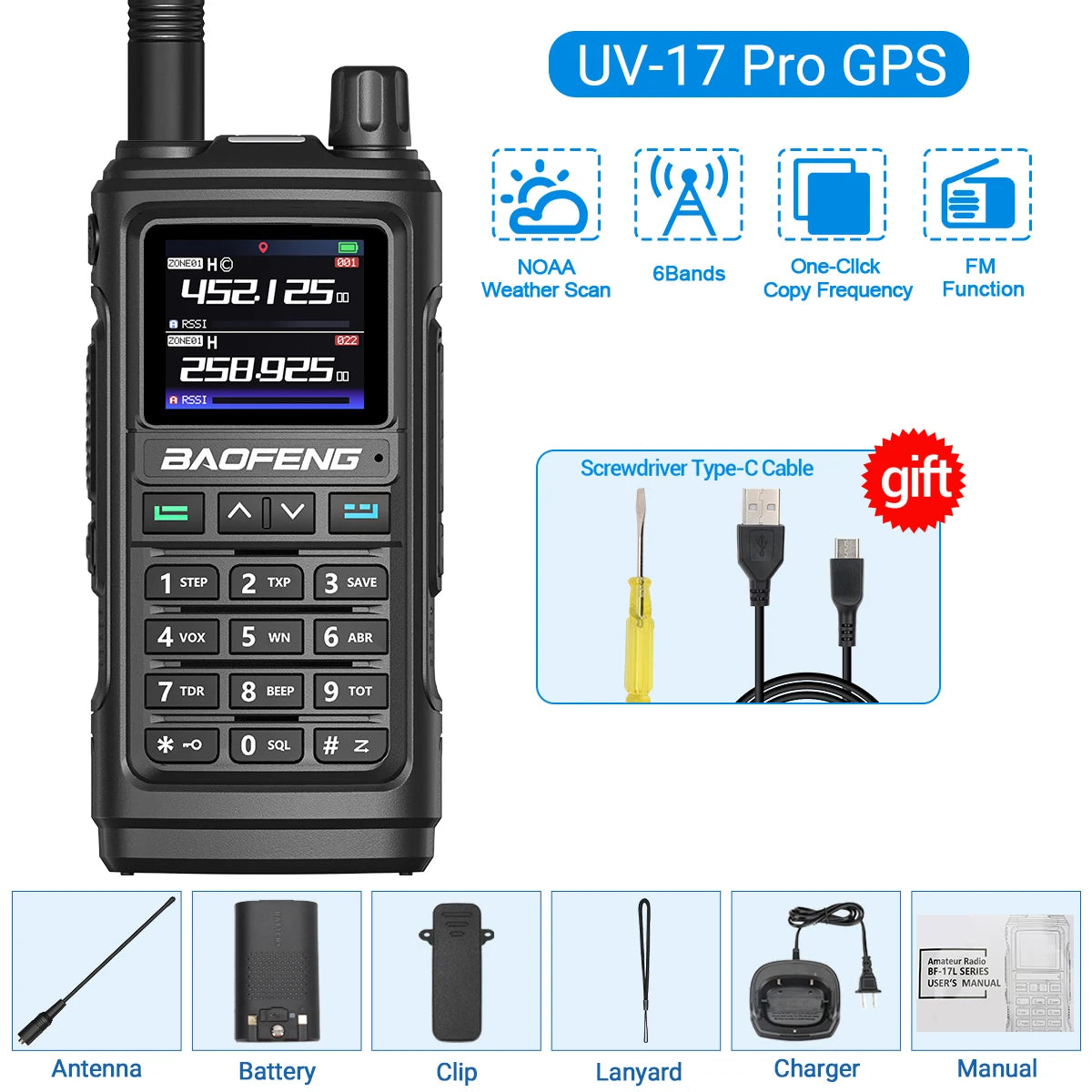 Professional Long Range Walkie Talkie - GPS & Air Band