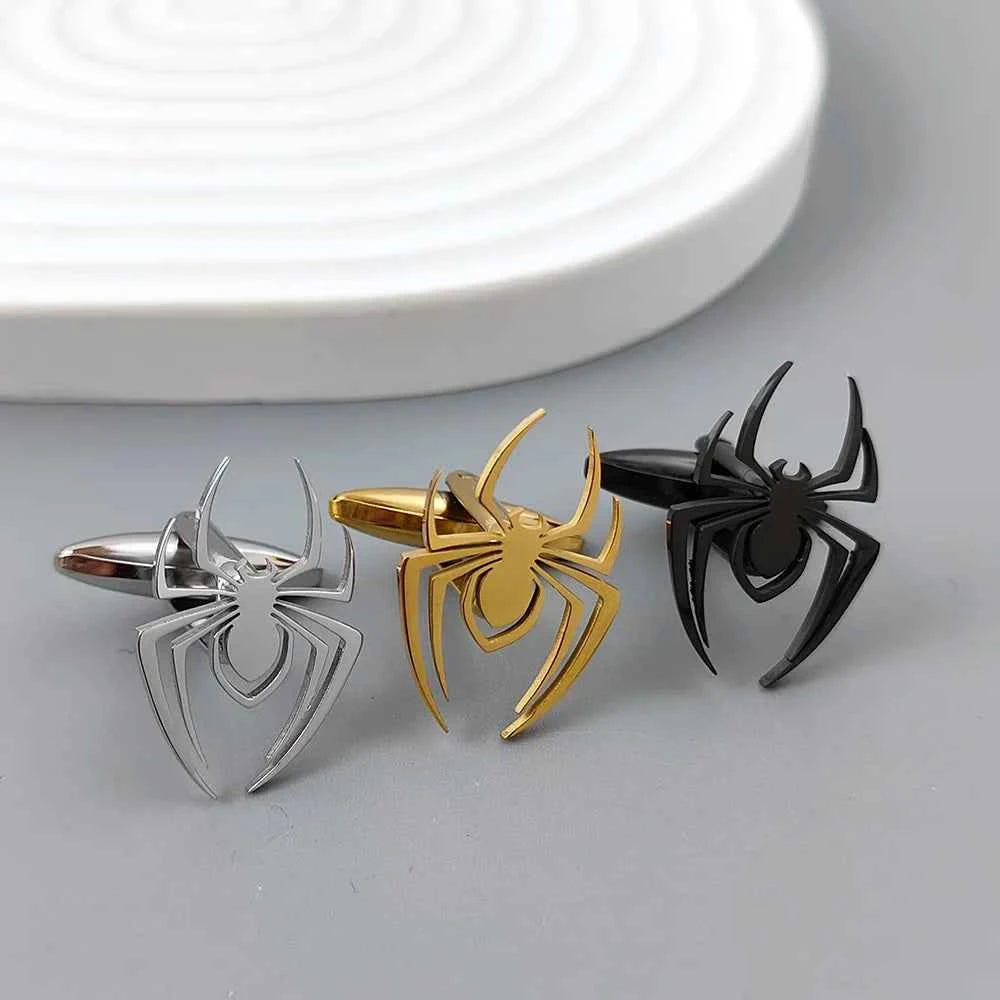Elegant Spider Cufflinks - Gold-Plated French Shirt Accessories
