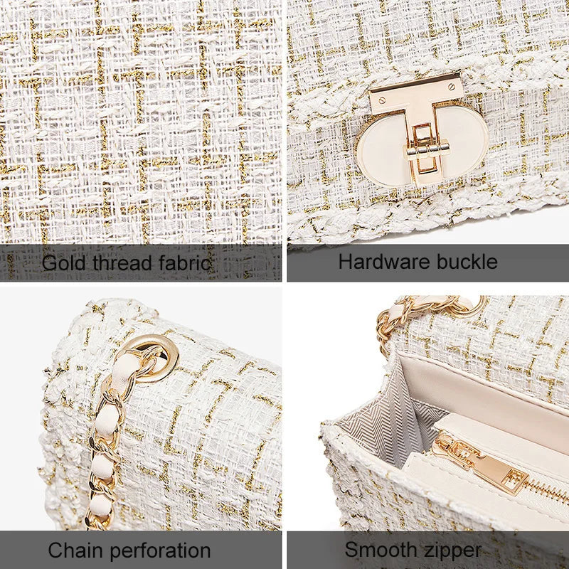 Elegant Chain Shoulder Bag - Sequined Embellishments