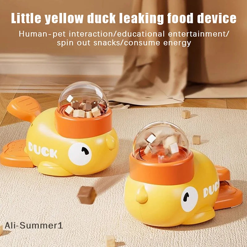 Premium Automatic Pet Snack Feeder - Engaging Duck & Whale Design