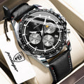 Premium Men's Leather Chronograph Watch - Luminous & Waterproof