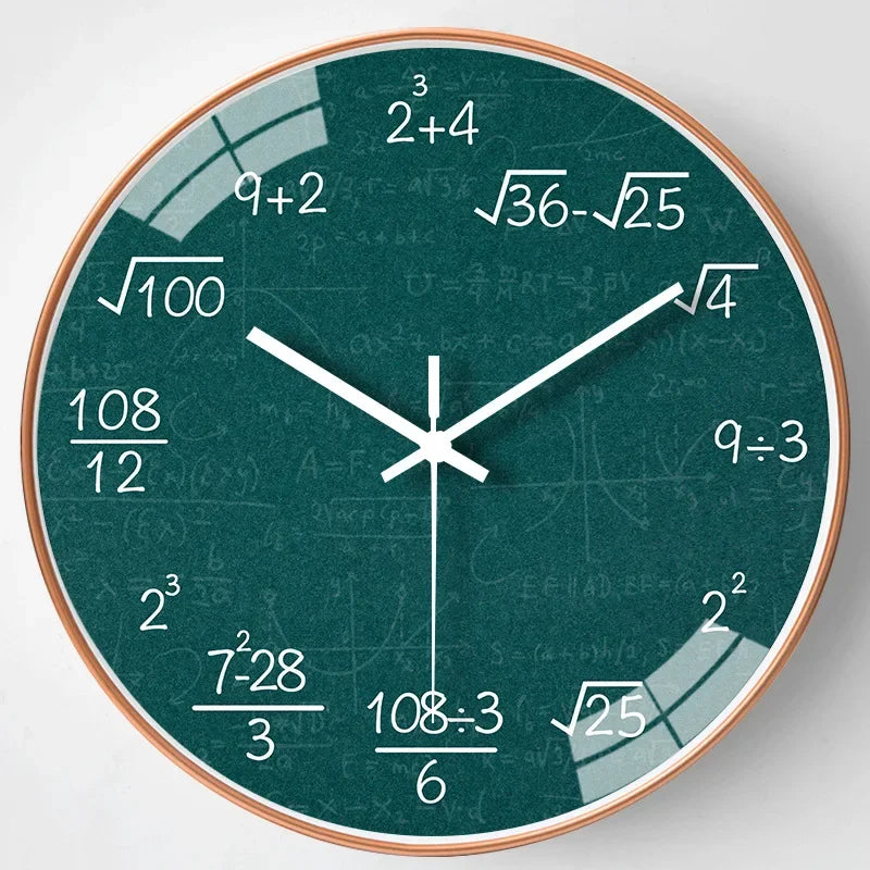 Elegant Modern Math Wall Clock - Non-Ticking Art Decor