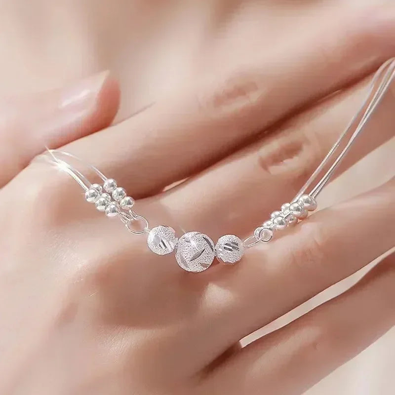 Original Sterling Silver Bracelet - Adjustable Lucky Beads