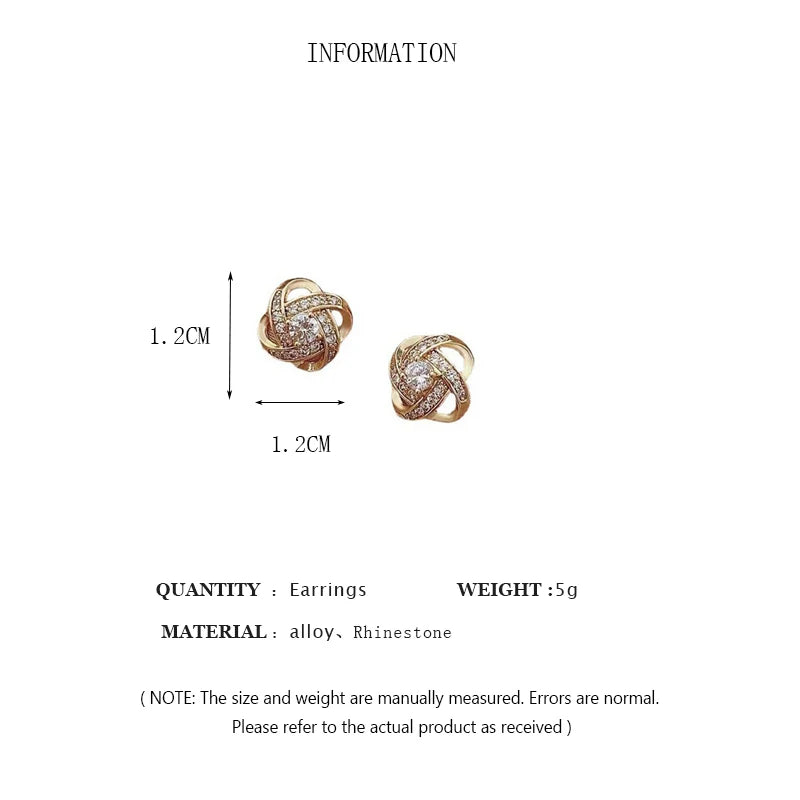 Exquisite Zircon Stud Earrings - Elegant Geometric Cross Design