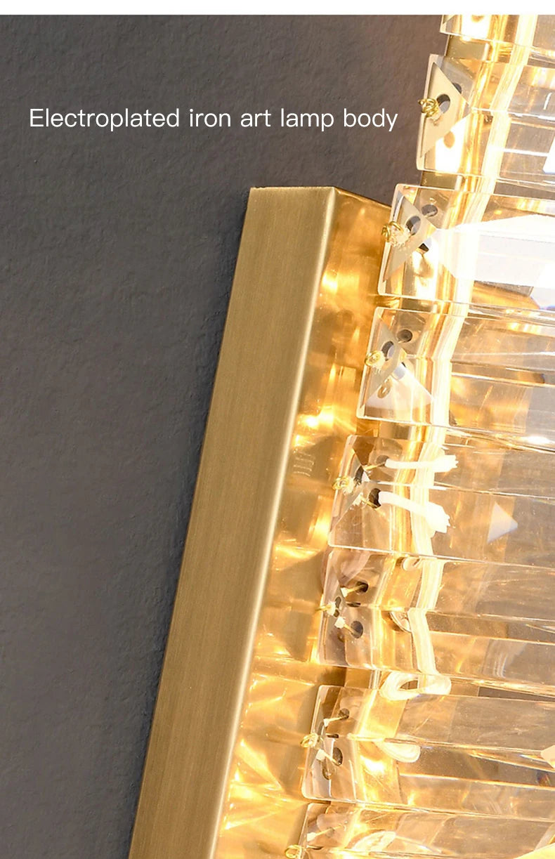 Luxury Crystal Wall Lamp - Gold LED Sconce Lighting