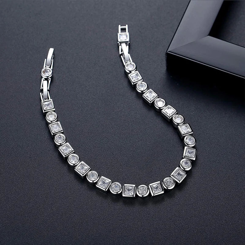 Elegant Luxury Cubic Zirconia Bracelet - Iced Out Crystal Design