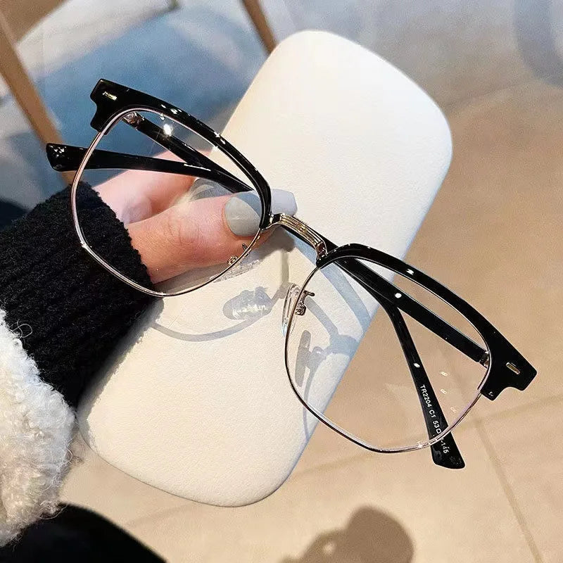 Premium Polygon Eyeglasses - Anti Blue Light Metal Frame