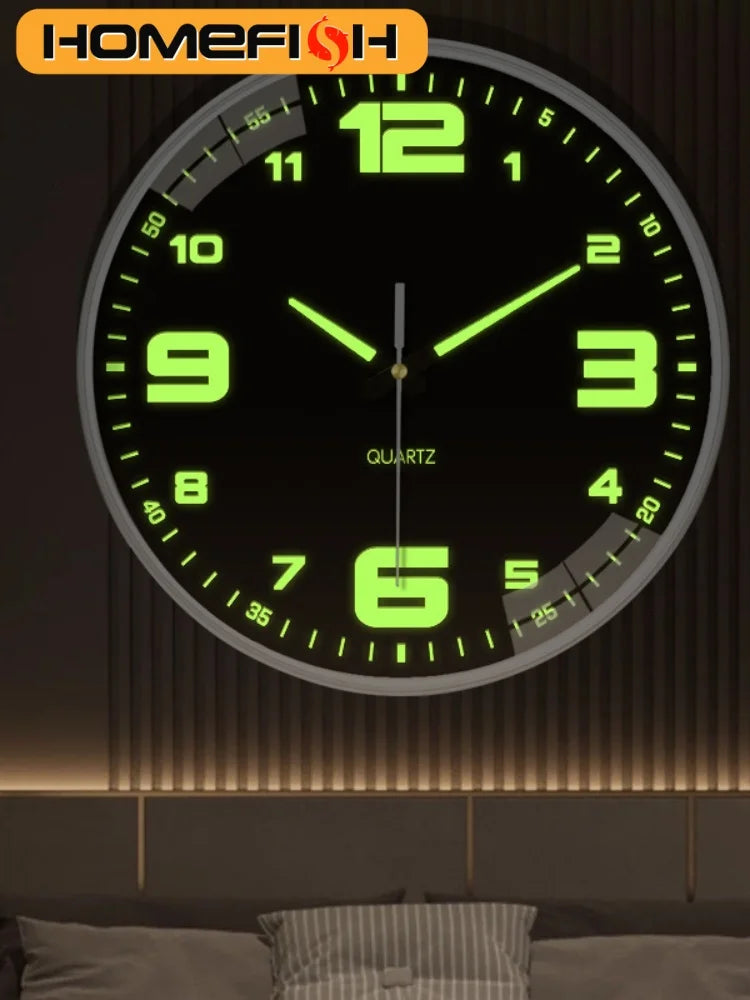 Elegant Luminous Silent Wall Clock - 8 Inch Quartz