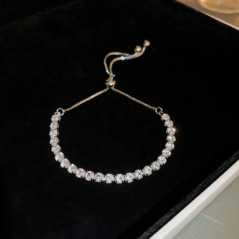 Luxury Wave Geometry Adjustable Crystal Bracelet