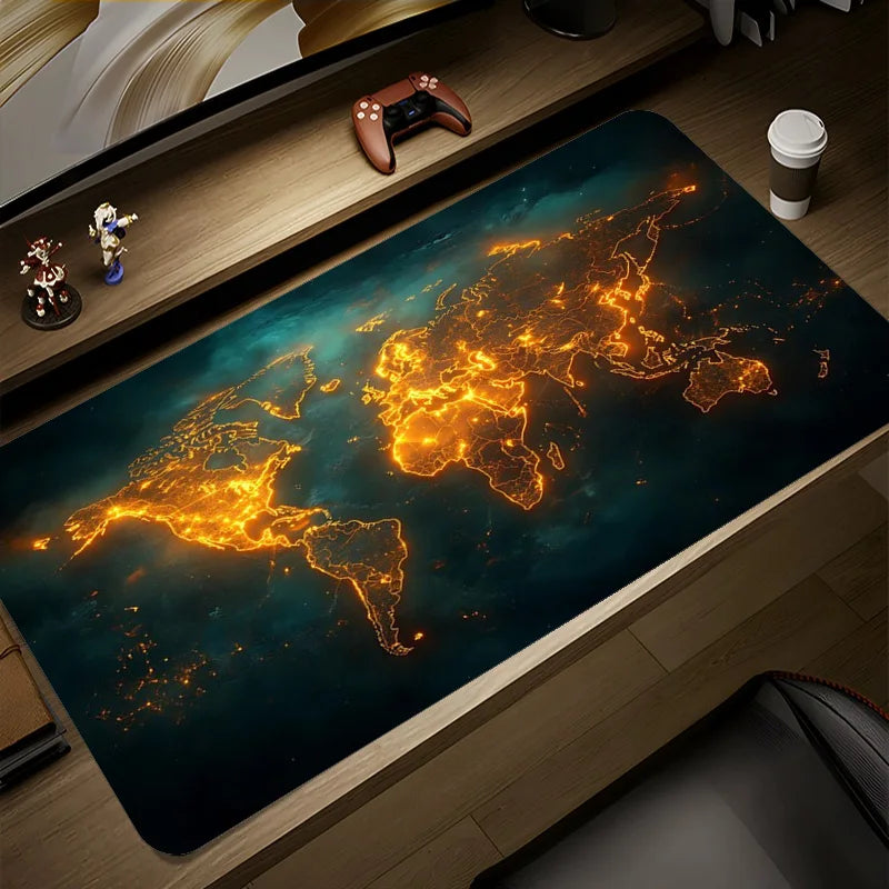 Premium World Map Mouse Pad - Large Desk Mat