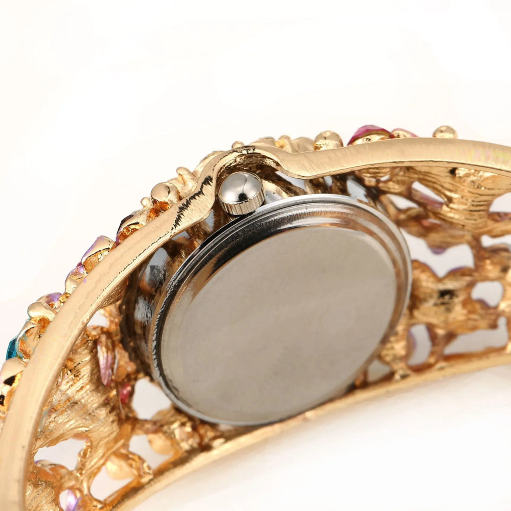 Elegant Flower Diamond Watch - Stainless Steel Quartz