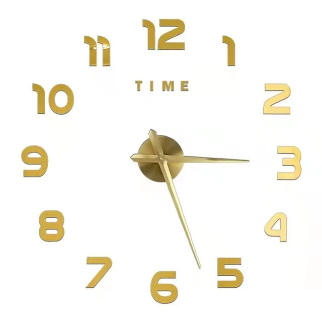 Elegant Modern Large Wall Clock - 3D DIY Quartz Design