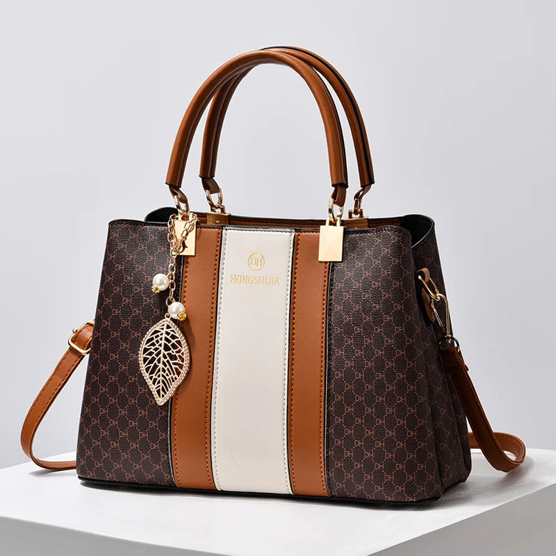 Elegant Leather Tote Bag - Premium Big Capacity