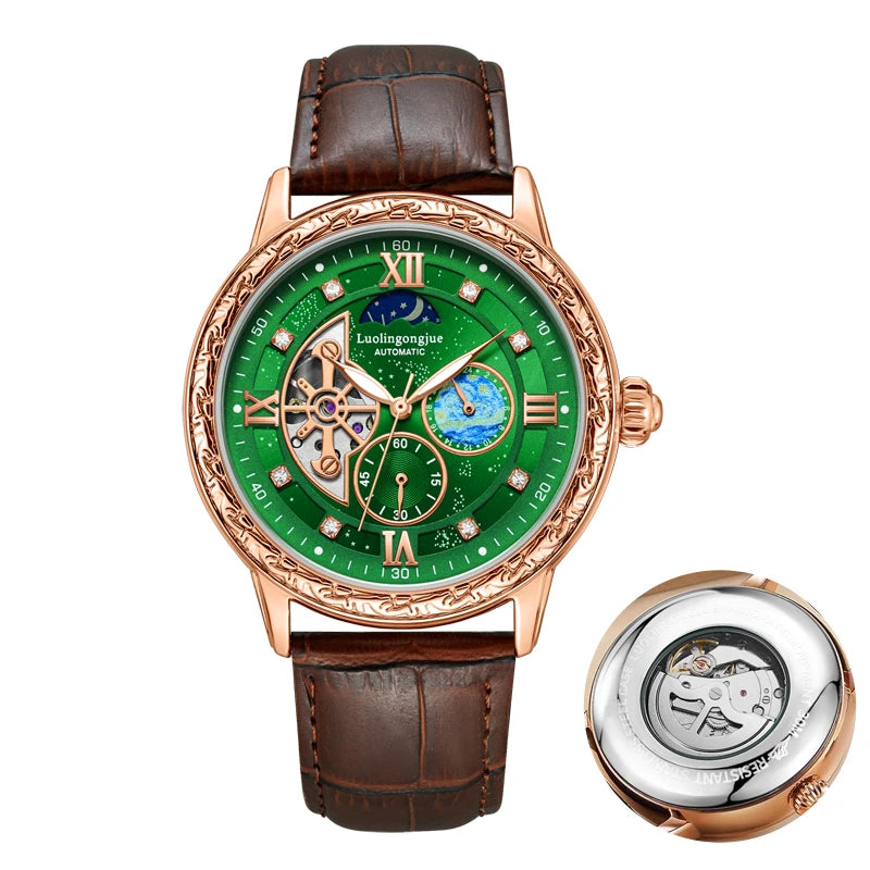 Premium Men's Skeleton Automatic Watch - Stylish & Versatile