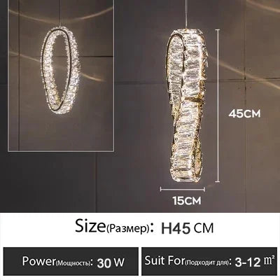 Luxury LED Crystal Pendant Light - Modern Ceiling Chandelier