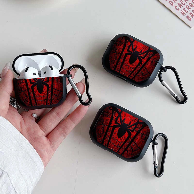 Shockproof Spider Web Earbuds Case - Rugged Protective Cover