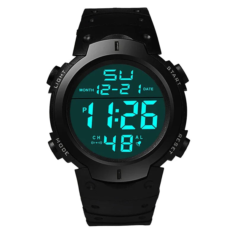 Premium Men's Digital Sports Watch - Multi-Functional Fitness Timer
