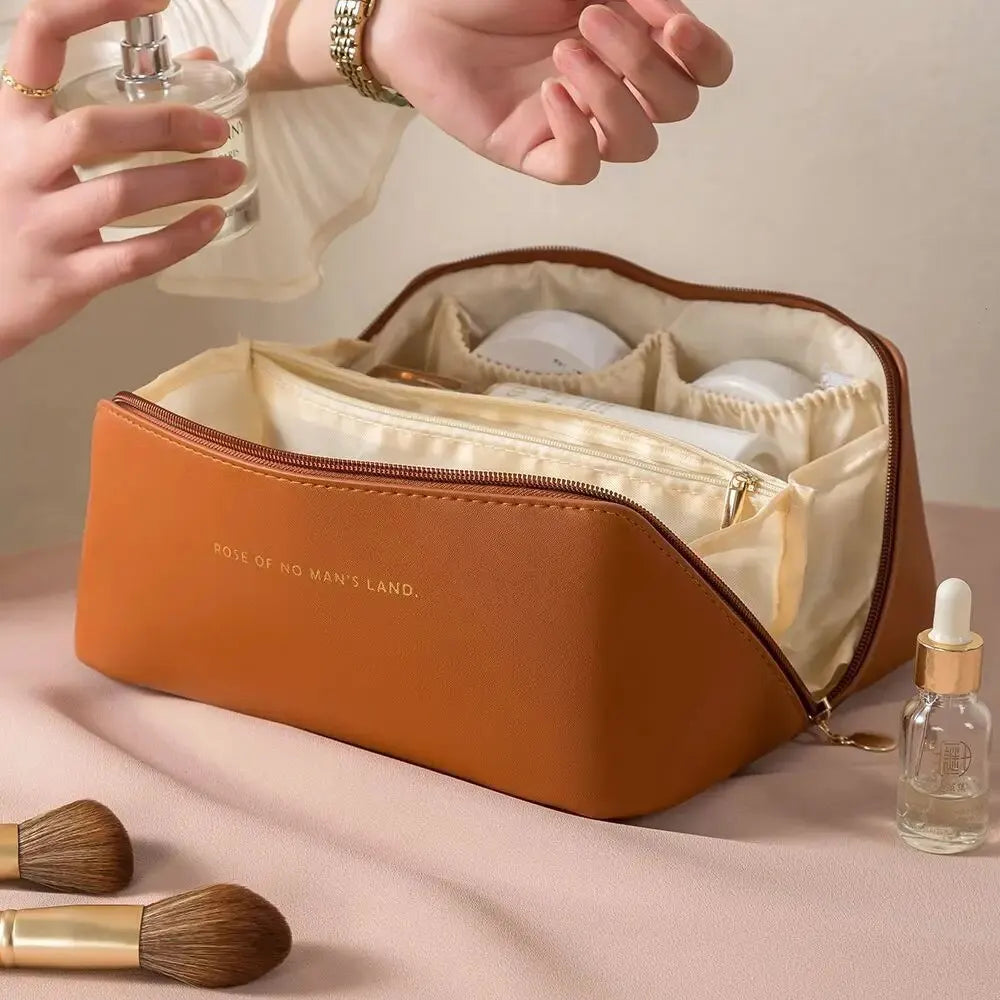 Luxury Makeup Organizer & Travel Cosmetic Bag - Premium PU Leather