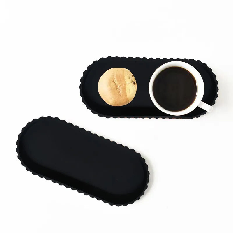 Elegant Scalloped Edge Luxury Decorative Tray - Oval Design