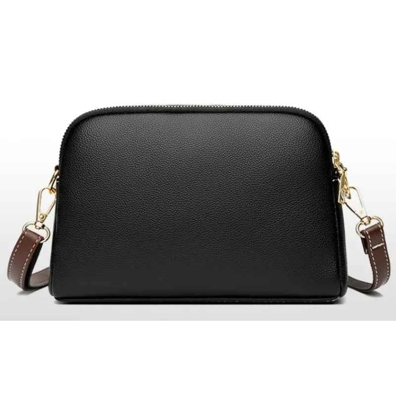 Luxury Cowhide Flap Crossbody Bag - Elegant Messenger