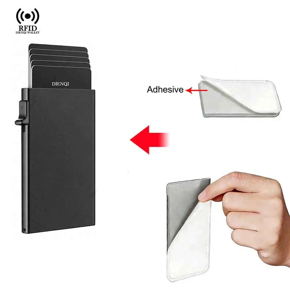 Premium Minimalist Metal Wallet - RFID Blocking Card Holder