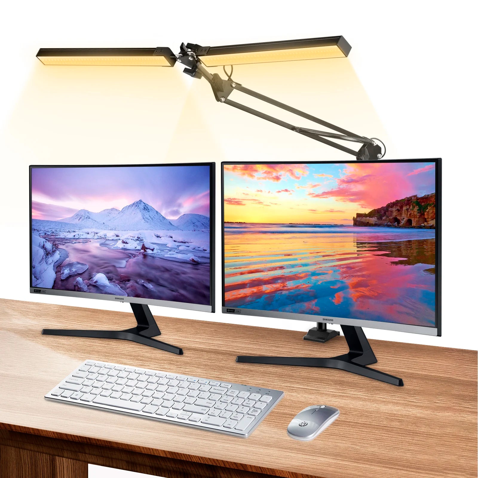 Premium LED Desk Lamp with Clamp - Auto Dimming & Bright