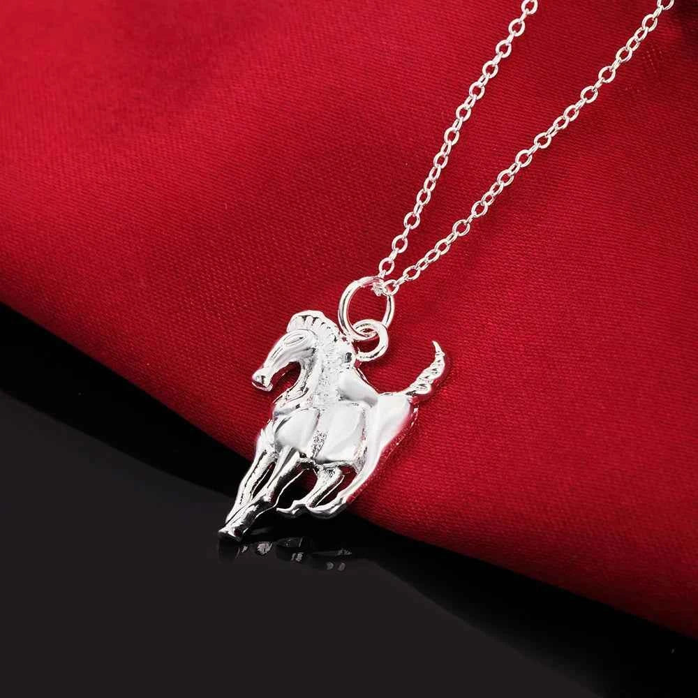 Elegant Sterling Silver Horse Necklace - Luxury Pendant Chain