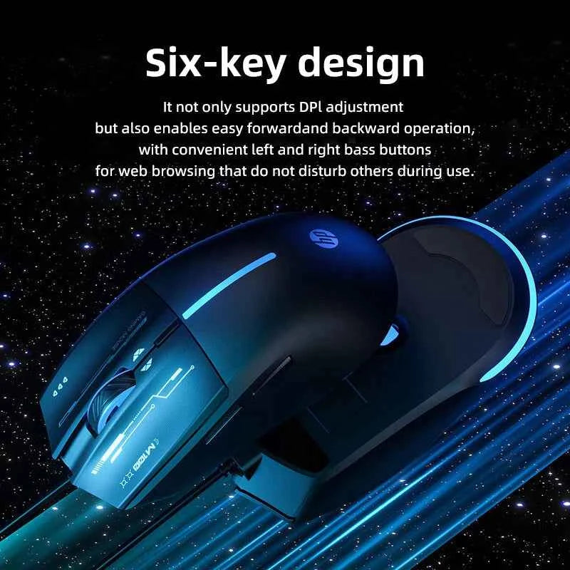 HP Wired Gaming Mouse Ergonomic Esports Office Universal Streamlined Design Computer Mice for Gaming And Office Use