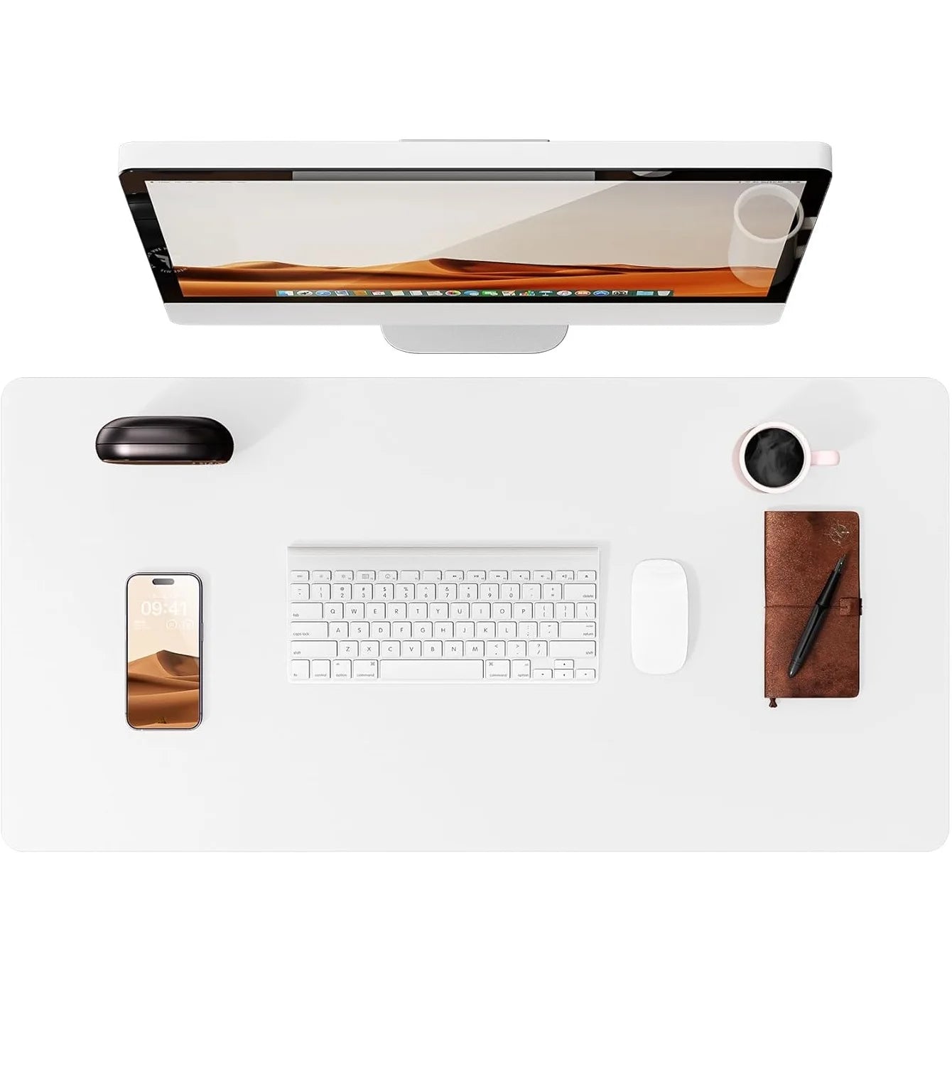 Premium Leather Desk Mat - Large Office Computer Protector
