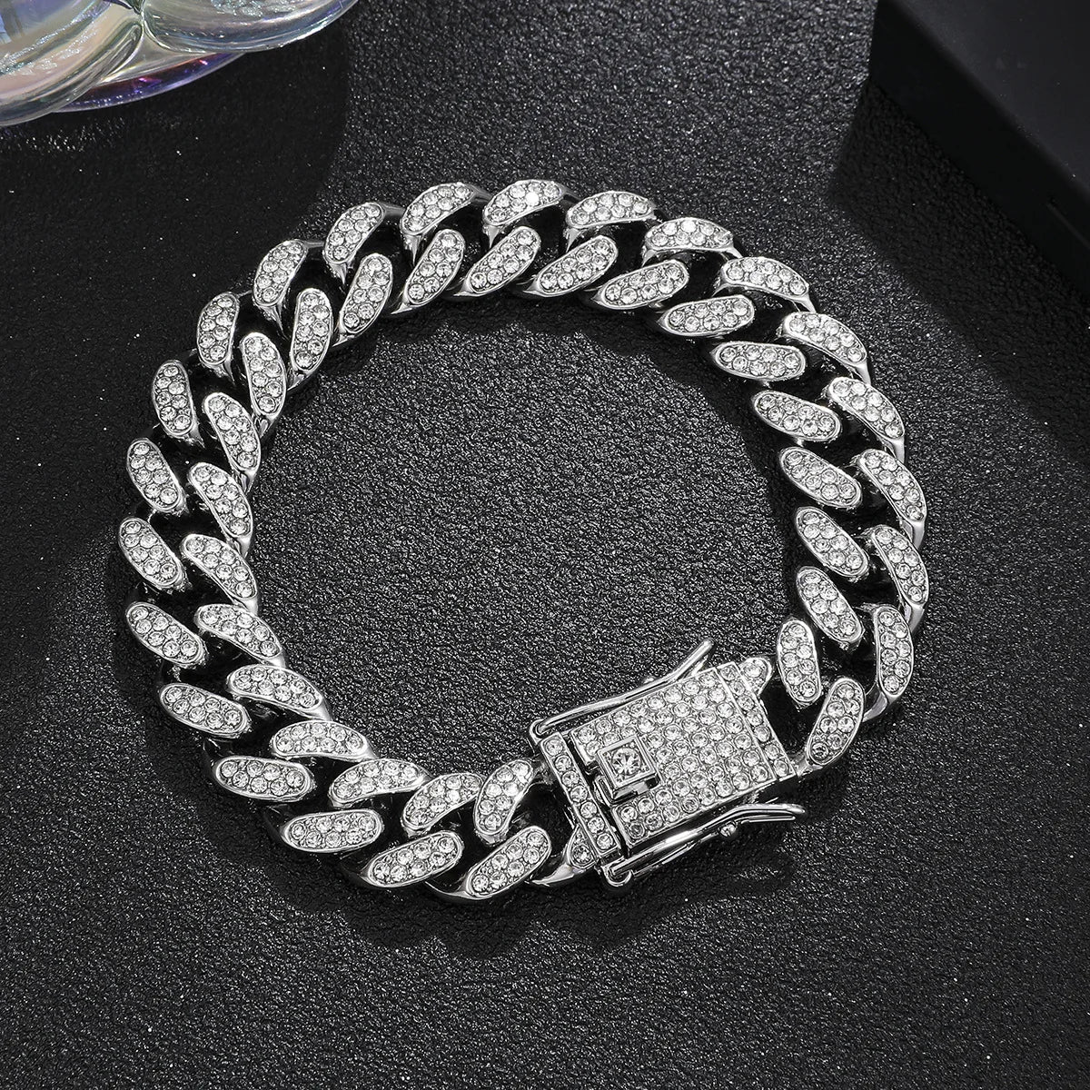 Premium Men's Cuban Link Bracelet - Iced Out Crystal Bling