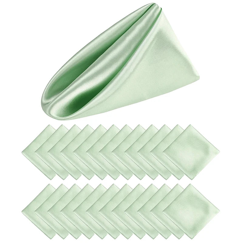 Elegant Satin Dinner Napkins - Set of 24 Square 12x12
