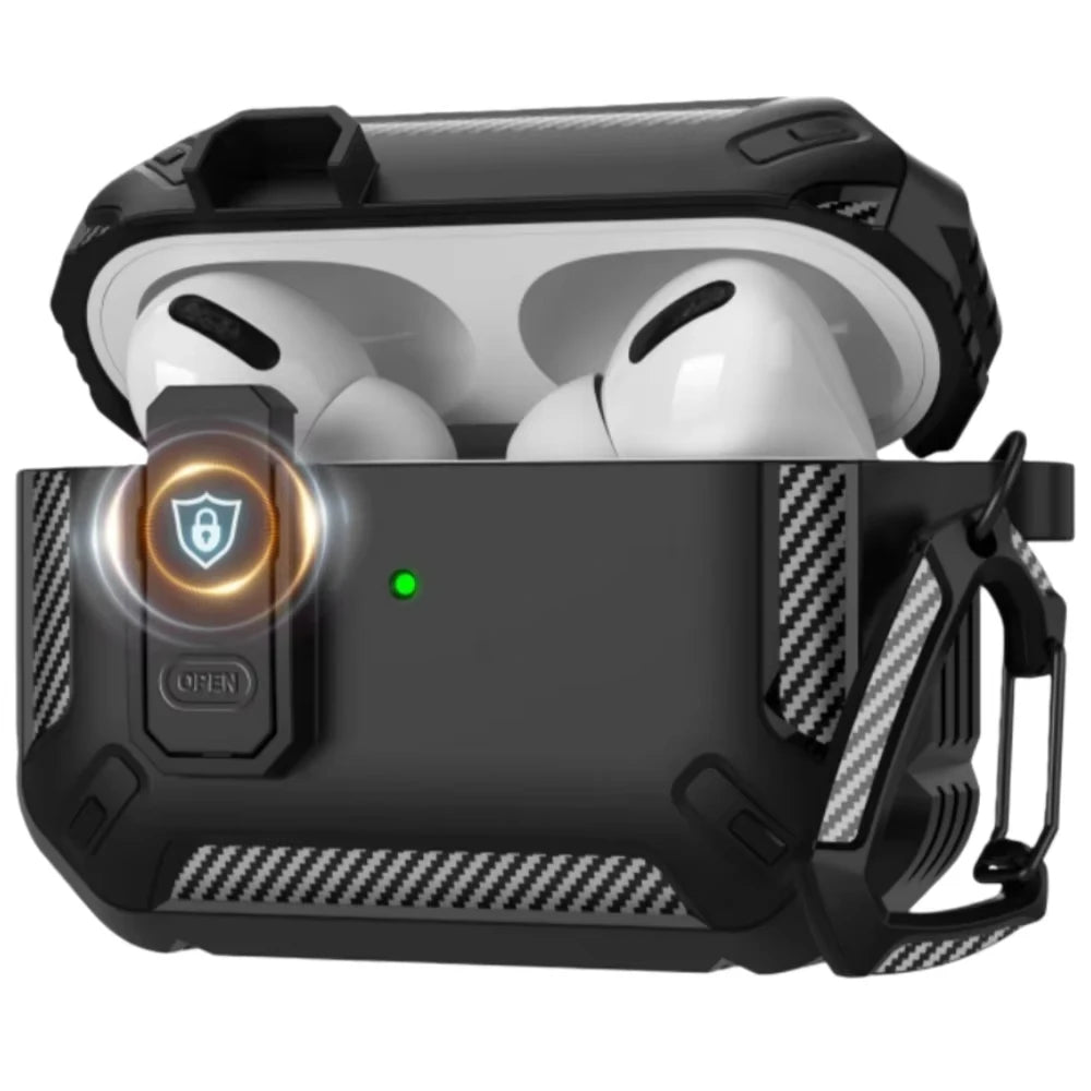 Premium AirPods Pro 3 Military Case - Camo Green with Lock