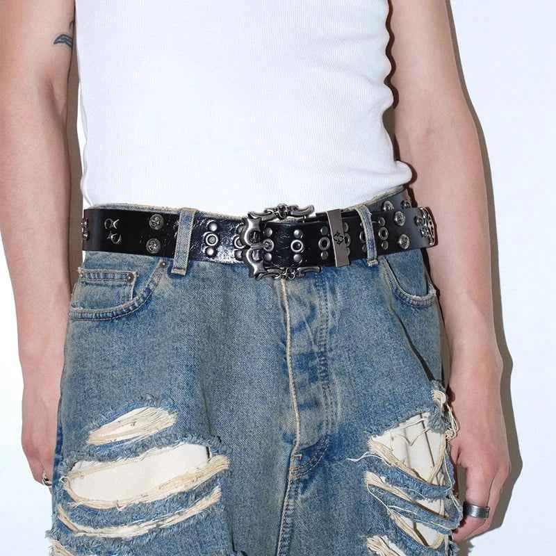 Luxury Punk Leather Belt - Heavy Metal Rivet Rock Stud Design