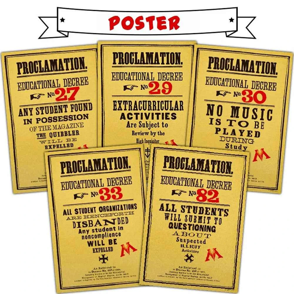 Premium Harry Potter Poster Wall Art Set - Movie Decor