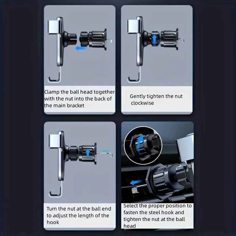 Lcars Car Mobile Phone Holder, Universal Gravity-Sensing Navigation Mount for Car Air Vents