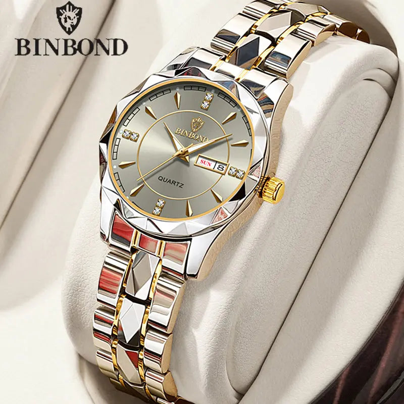 Elegant Women's Quartz Watch - Waterproof Stainless Steel Wristwatch