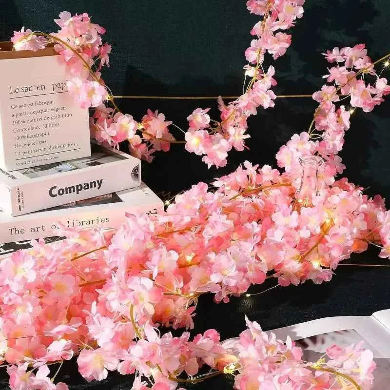 Elegant Cherry Blossom String Lights - 2M 20LED Floral Garland