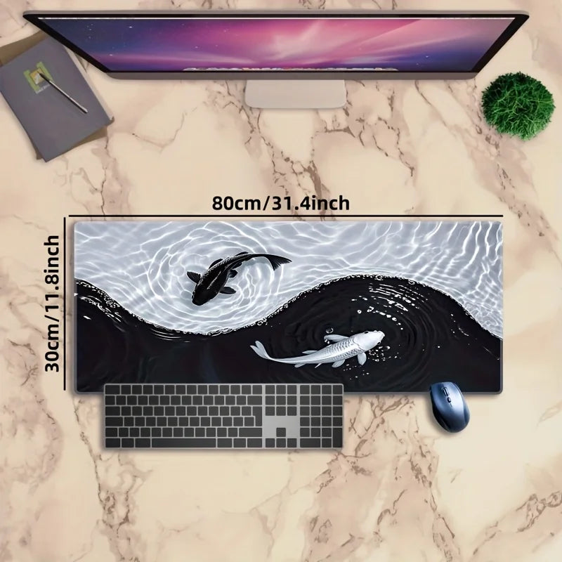 Premium Tai Chi Koi Mouse Pad - Non-Slip & Waterproof