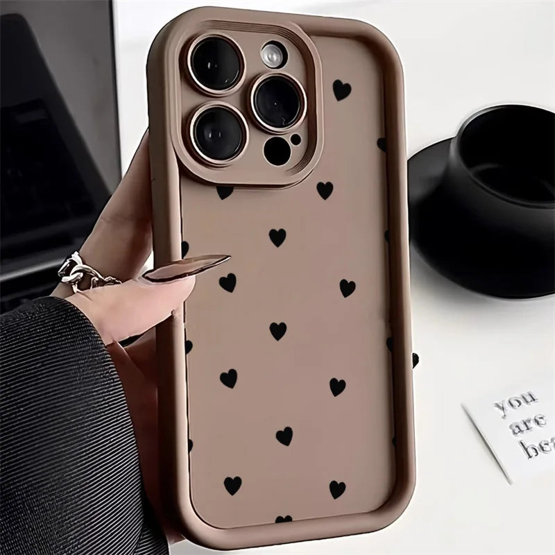 Premium Love Heart iPhone Case - Shockproof Soft Silicone Cover