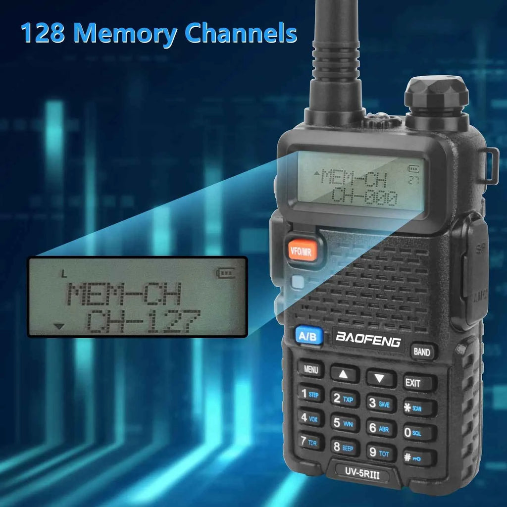 Professional Tri-Band Walkie Talkie - 128Ch 5W Two-Way Radio