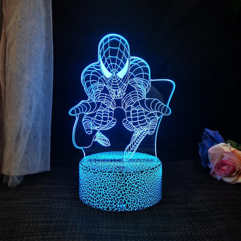 Premium Spider Man 3D Night Light - 16 Colors & Remote Control