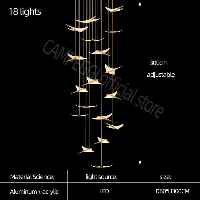 Luxury Modern Acrylic LED Chandelier - Elegant Villa Lighting