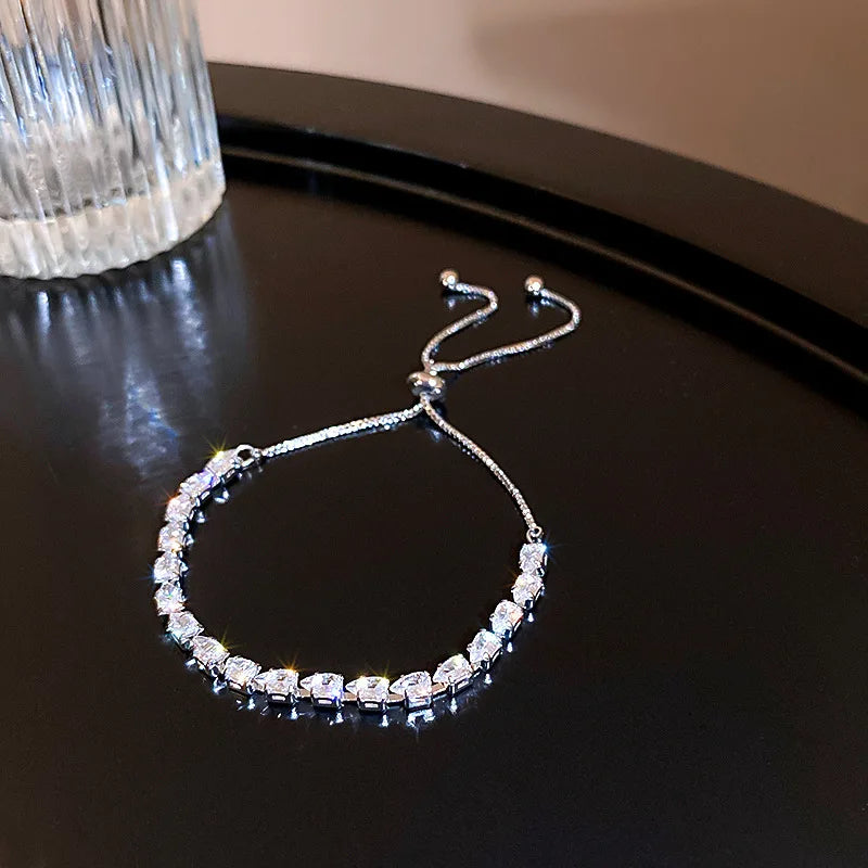 Luxury Wave Geometry Adjustable Crystal Bracelet