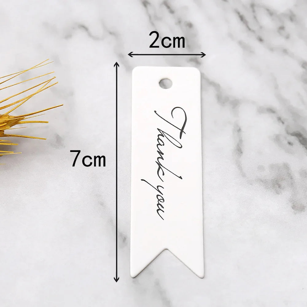 Elegant Kraft Paper Gift Tags - 50pc Thank You Labels