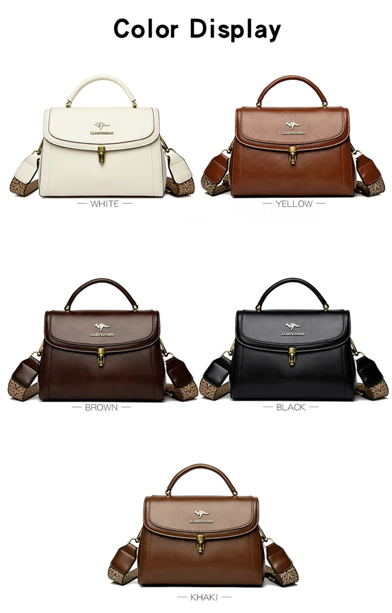 Elegant Leather Shoulder Crossbody Bag - Luxury Designer Style