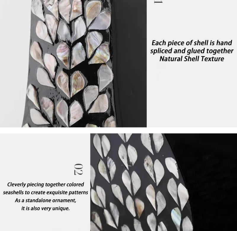 Premium Modern Aesthetic Vase - Hand-Painted Wood Centerpiece