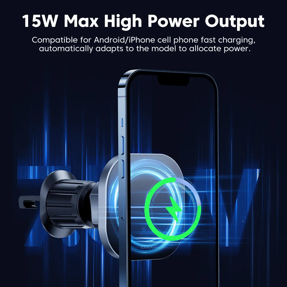 Premium Magnetic Wireless Car Charger - 15W Fast Charging 360° Rotation